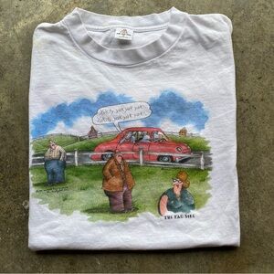 Vintage 80s The Far Side Cow Shirt Gary Larson Funny Comic Joke USA